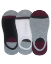 Front view of  Black / White / Grey Sock Liners, 3 Pack.