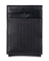 Front view of  Black Wide Magnetic FPW Wallet.