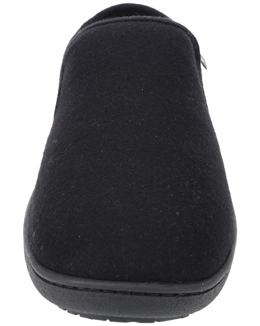 View of  Black Wool Slip-on Slippers.