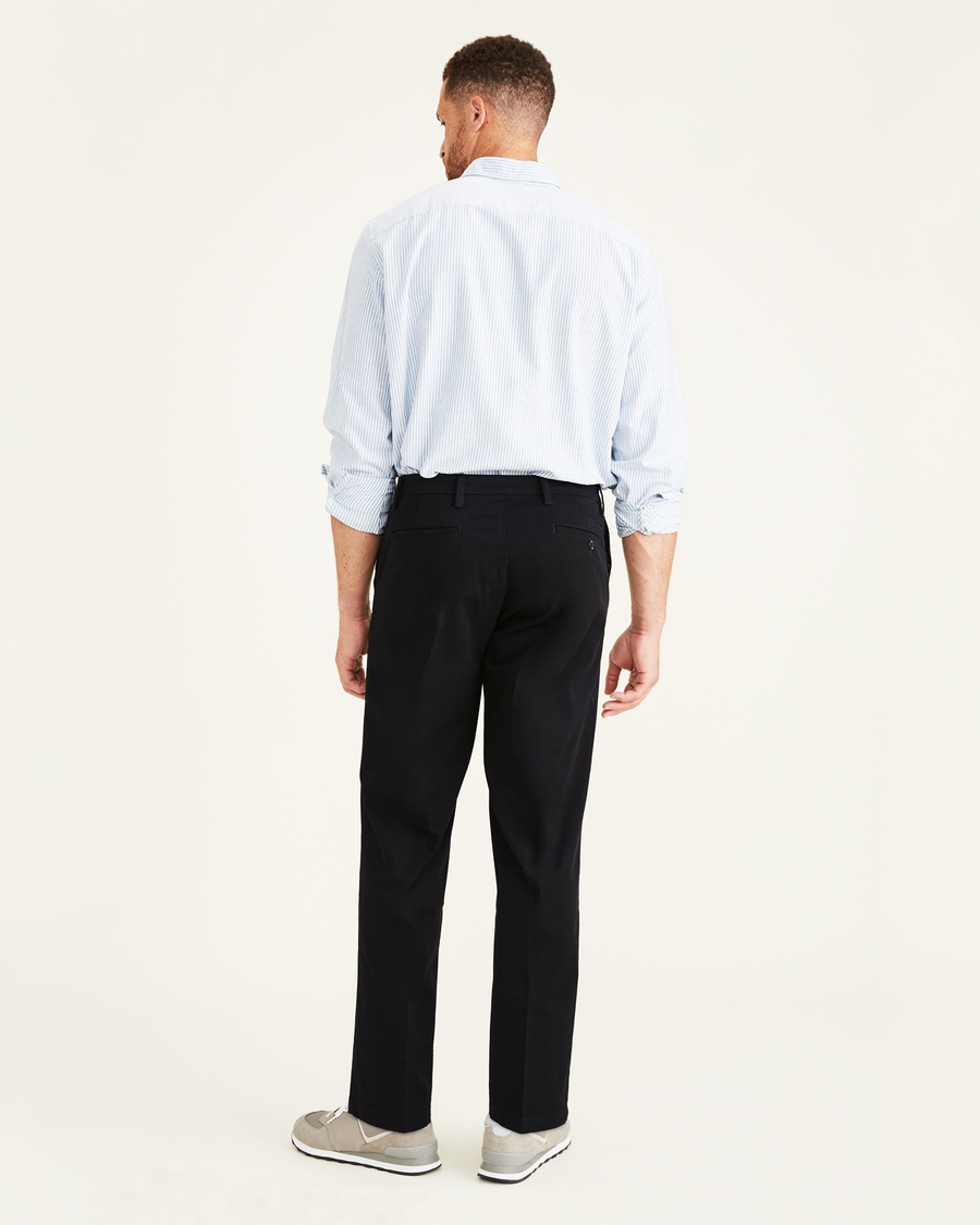 Back view of model wearing Black Workday Khakis, Classic Fit (Big and Tall).