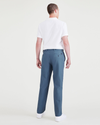 Back view of model wearing Blue Fusion Comfort Knit Chinos, Straight Fit.