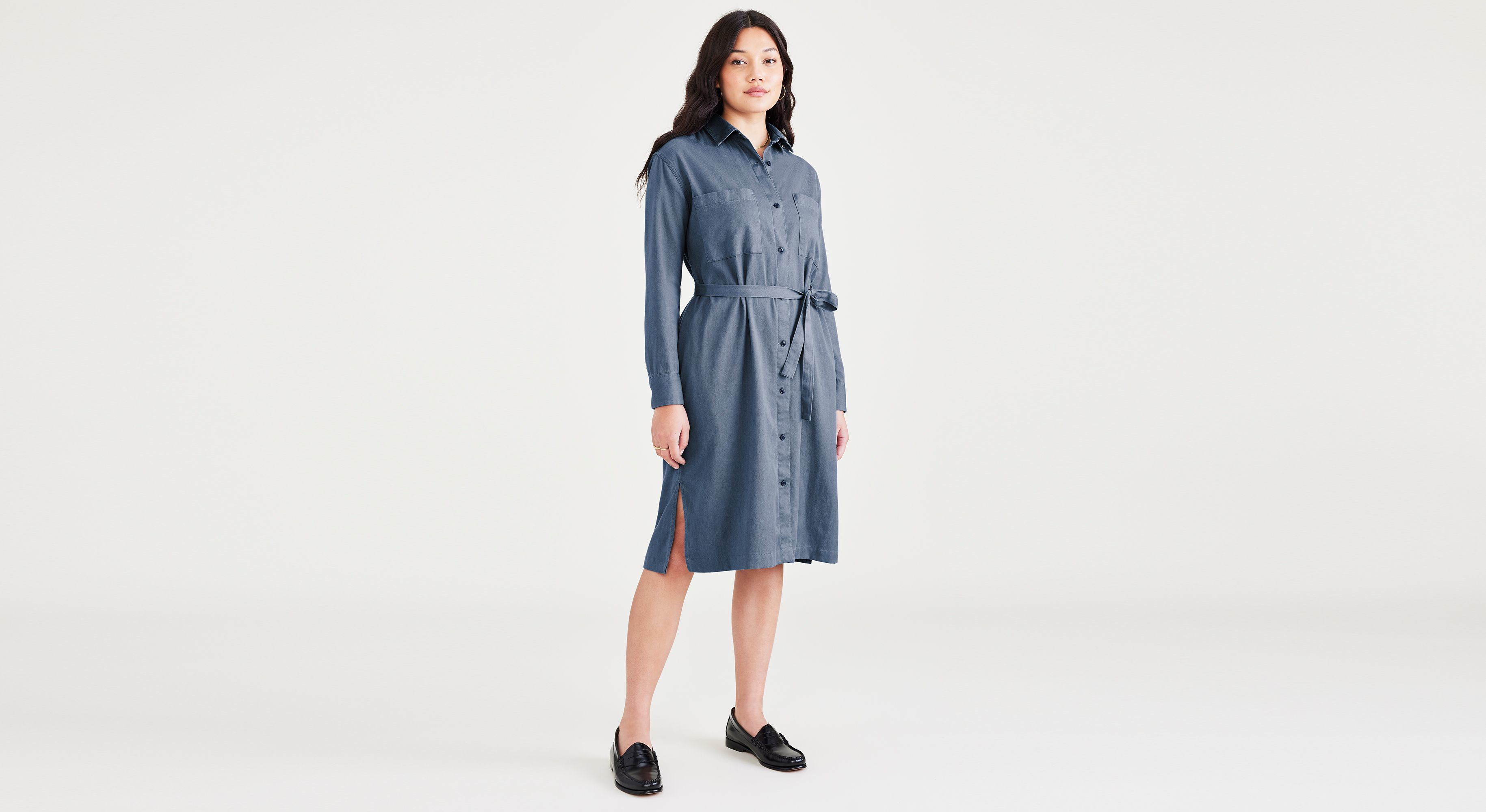 dockers Midi Dress Relaxed Fit Blue Top Sale dockers Midi Dress Relaxed Fit Blue Top Sale