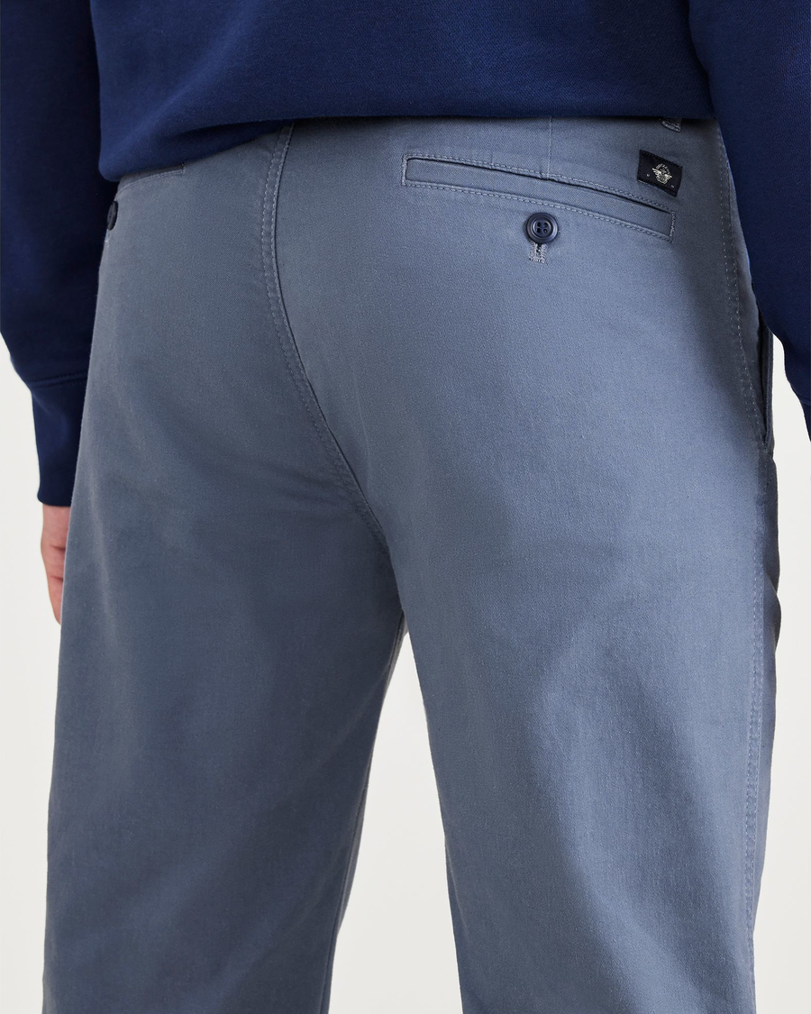 View of model wearing Blue Fusion Original Chinos, Slim Fit.
