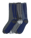 Front view of  Blue Multi Crew Hiker Socks, 3 Pack.