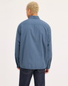 Back view of model wearing Bluefin Coaches Shirt Jacket, Regular Fit.