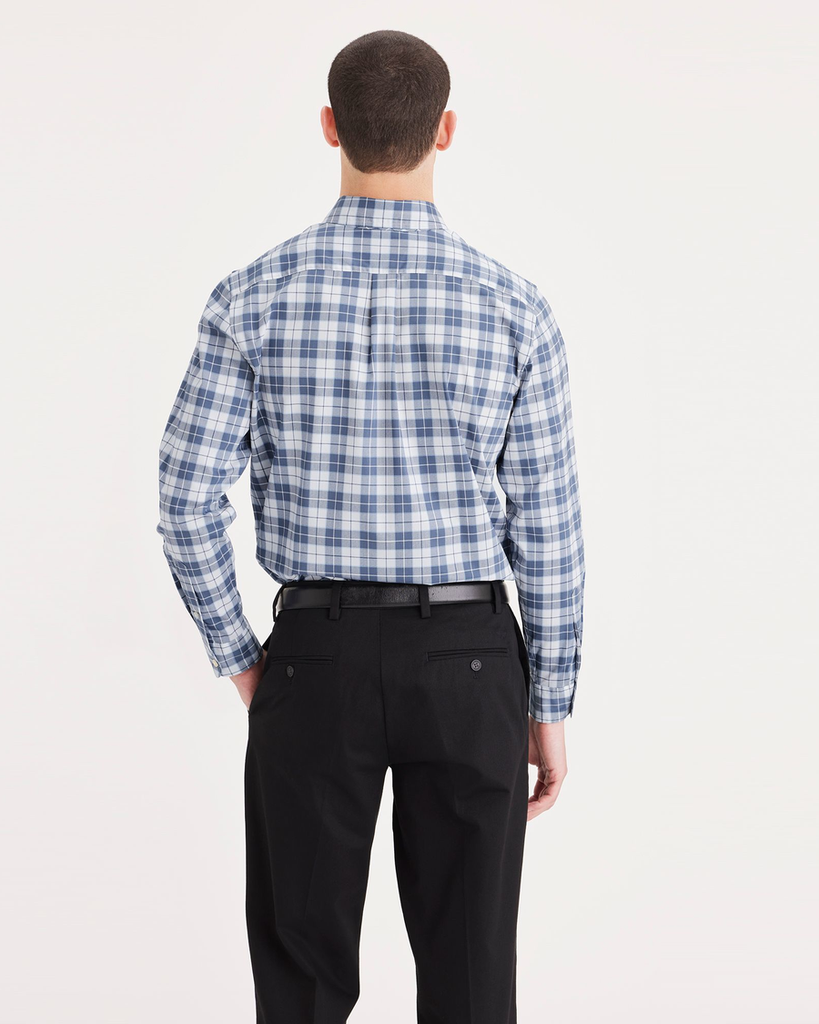 Back view of model wearing Bluefin Signature Comfort Flex Shirt, Classic Fit.