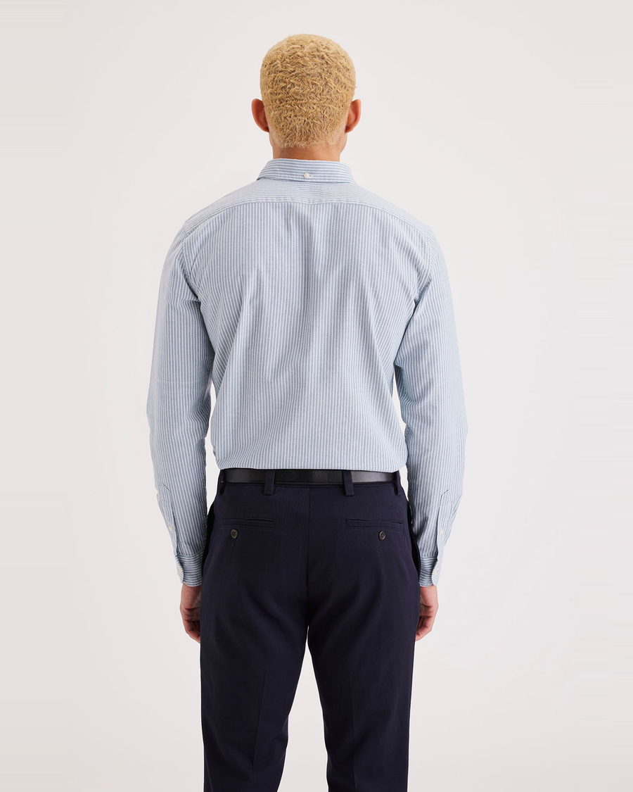 Back view of model wearing Bluefin Stretch Oxford Shirt, Slim Fit.