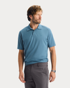 View of model wearing Bluestone Go Polo, Regular Fit.