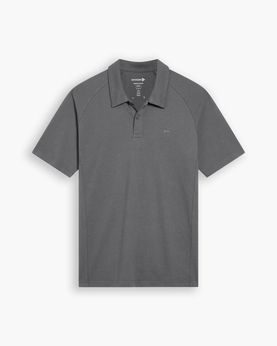 View of model wearing Boulevard Go Raglan Polo, Regular Fit.