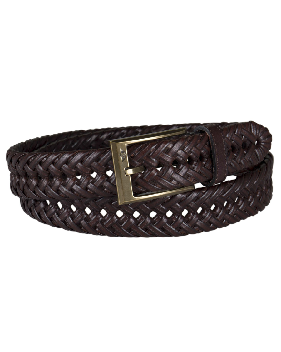 Front view of  Brown Braided Belt.