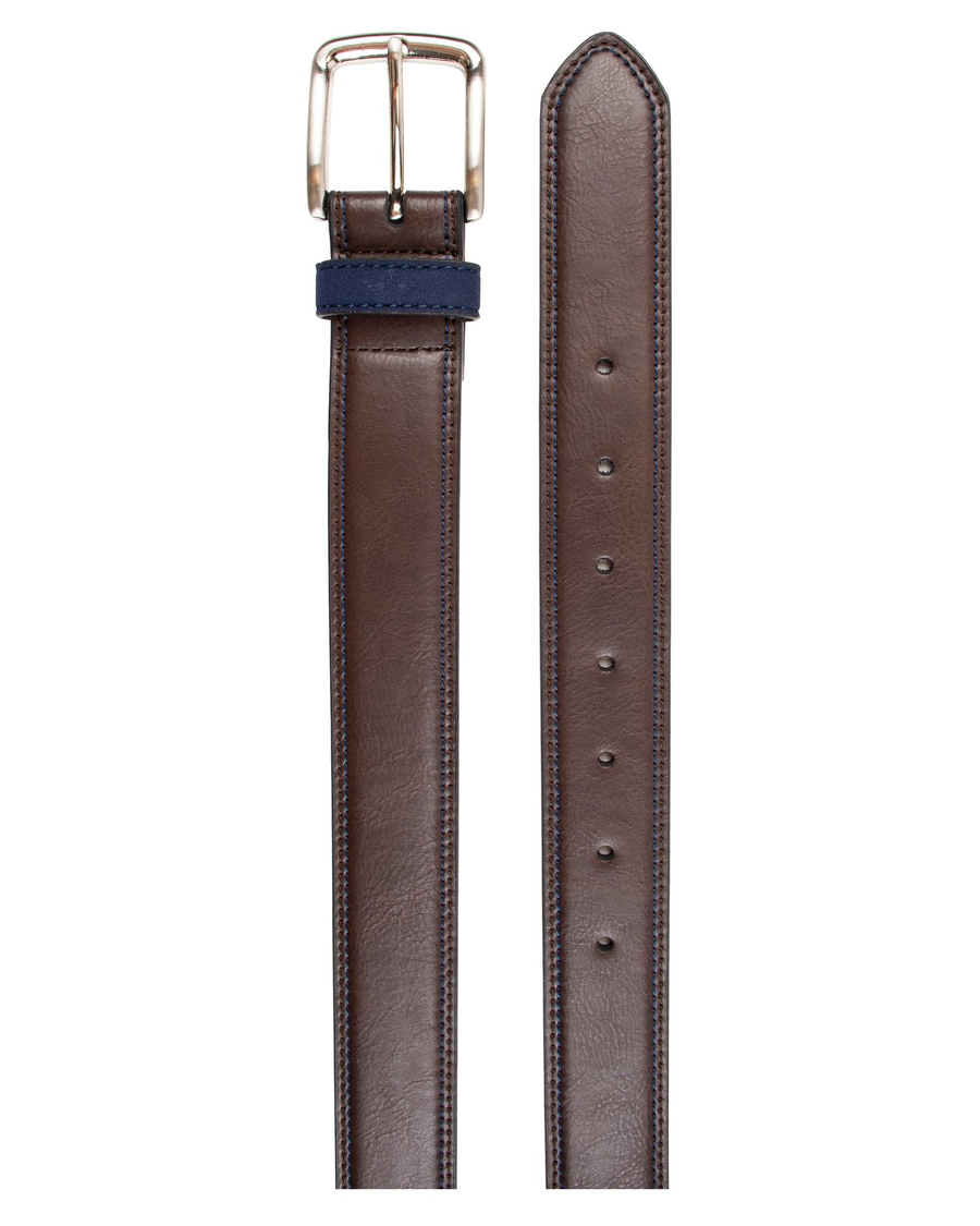 Front view of  Brown Cut Round Stretch Belt.