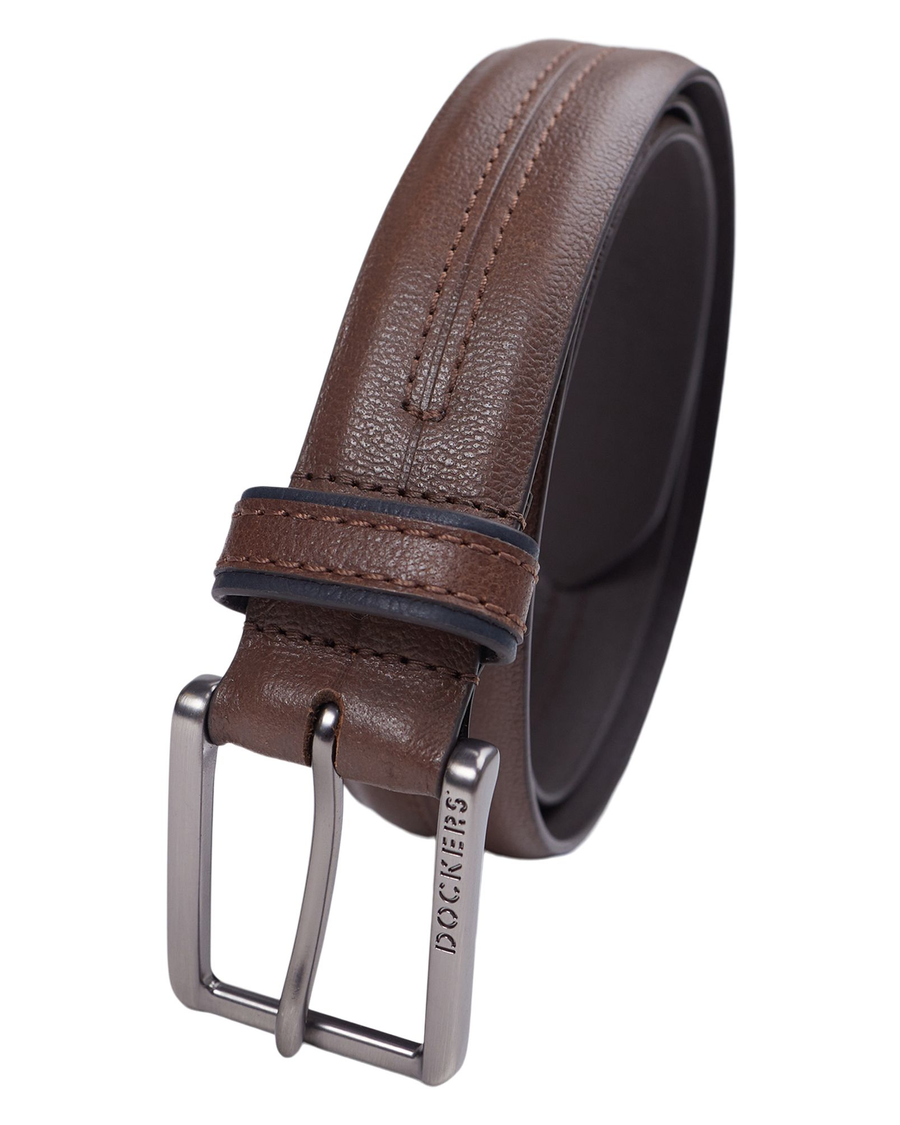 View of  Brown Feather Edge Harness Belt.