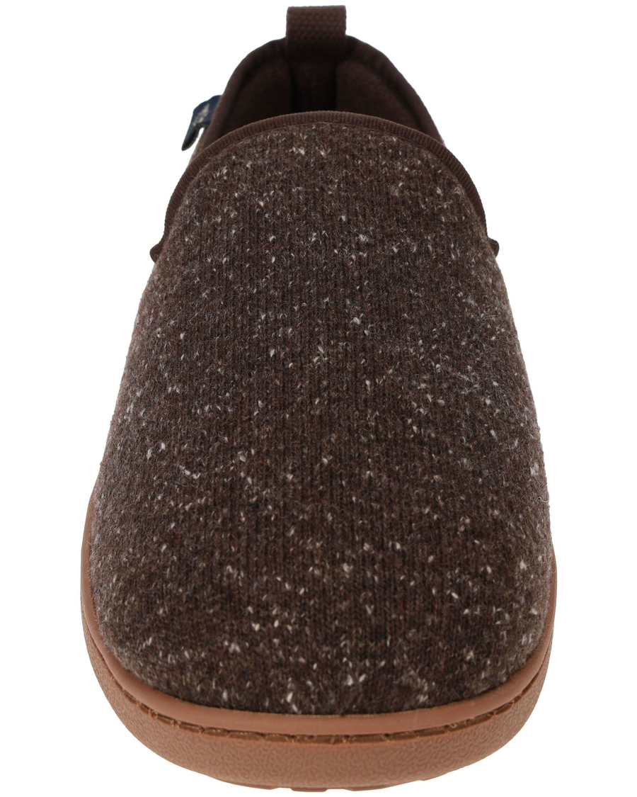 View of  Brown Knit Slip-on Slippers.