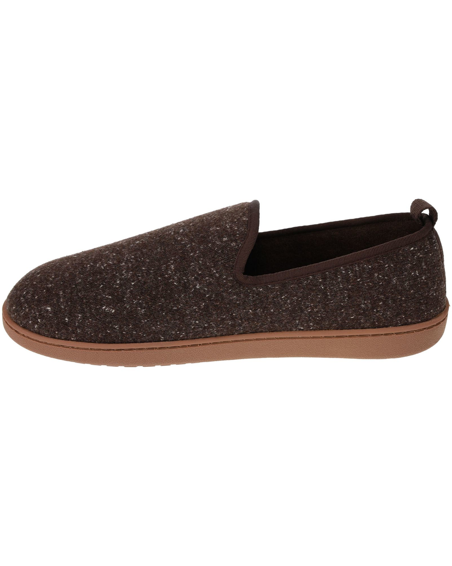 View of  Brown Knit Slip-on Slippers.