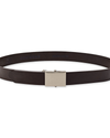 Front view of  Brown Leather Bridle Belt with Military Plaque, 35 MM.