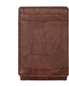 View of  Brown Leather RFID Wide Magnetic FPW Wallet.