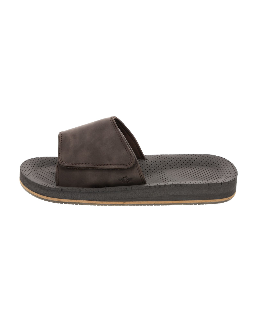 View of  Brown Perforated Casual Slides.