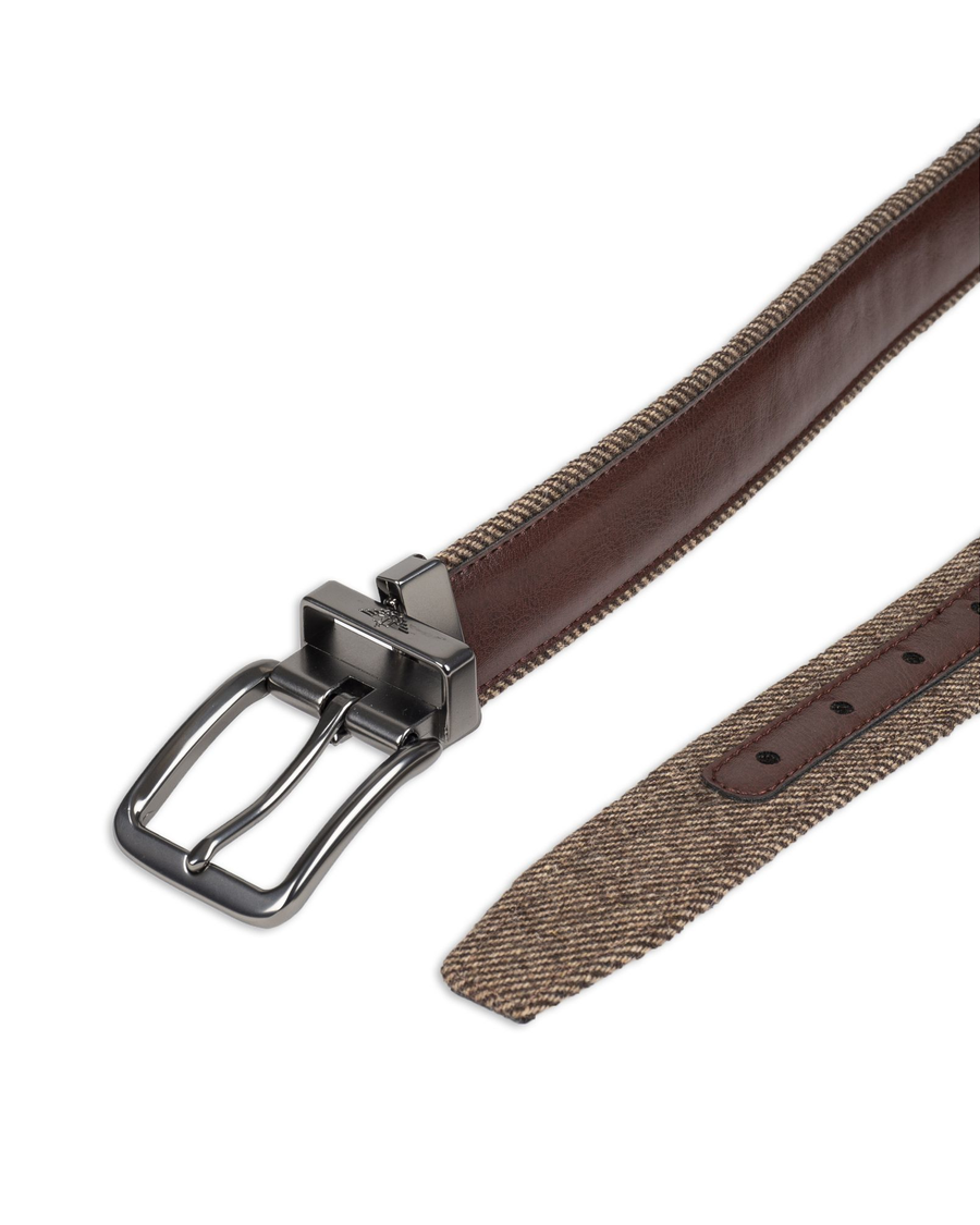 Back view of  Brown Reversible Fabric Belt, 35 MM.