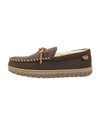 View of  Brown Rugged Microsuede Boater Moccasin Slippers.