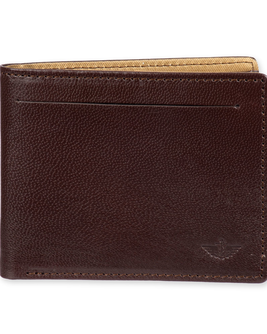 Front view of  Brown Slimfold Wallet.