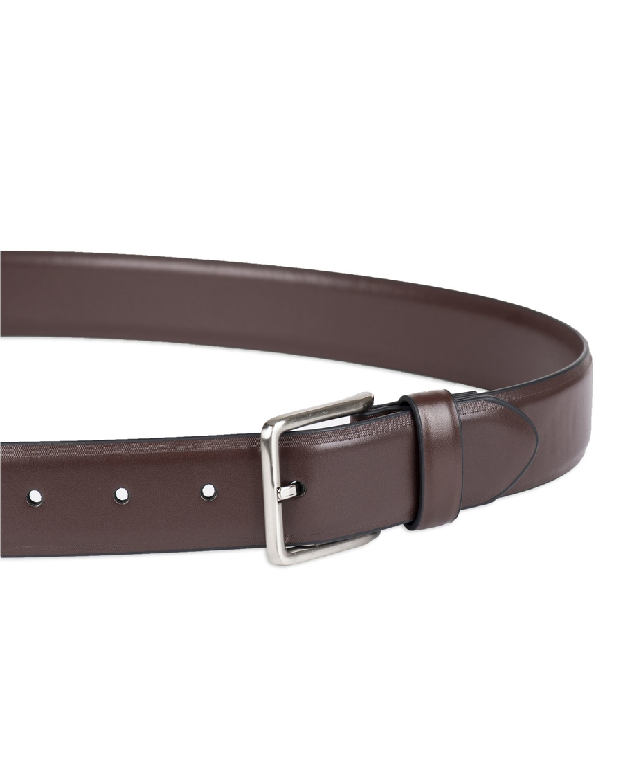 Front view of  Brown Stretch Belt with Ornament, 35 MM.