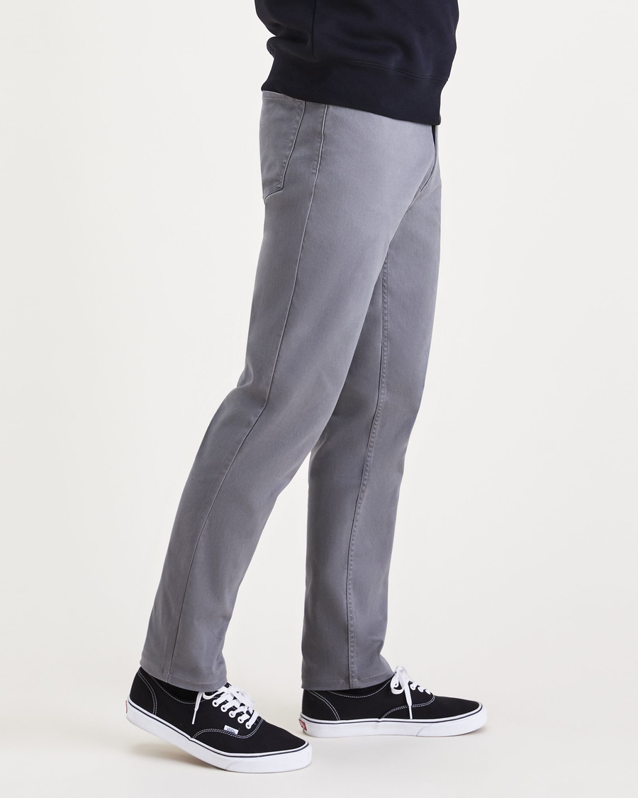 Level 7 Men's Slim Tapered Bleached Gray Destroyed & Mended Moto Jeans  Premium Knit Denim – Level 7 Jeans