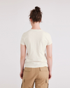 Back view of model wearing Buttercream Graphic Tee, Slim Fit.