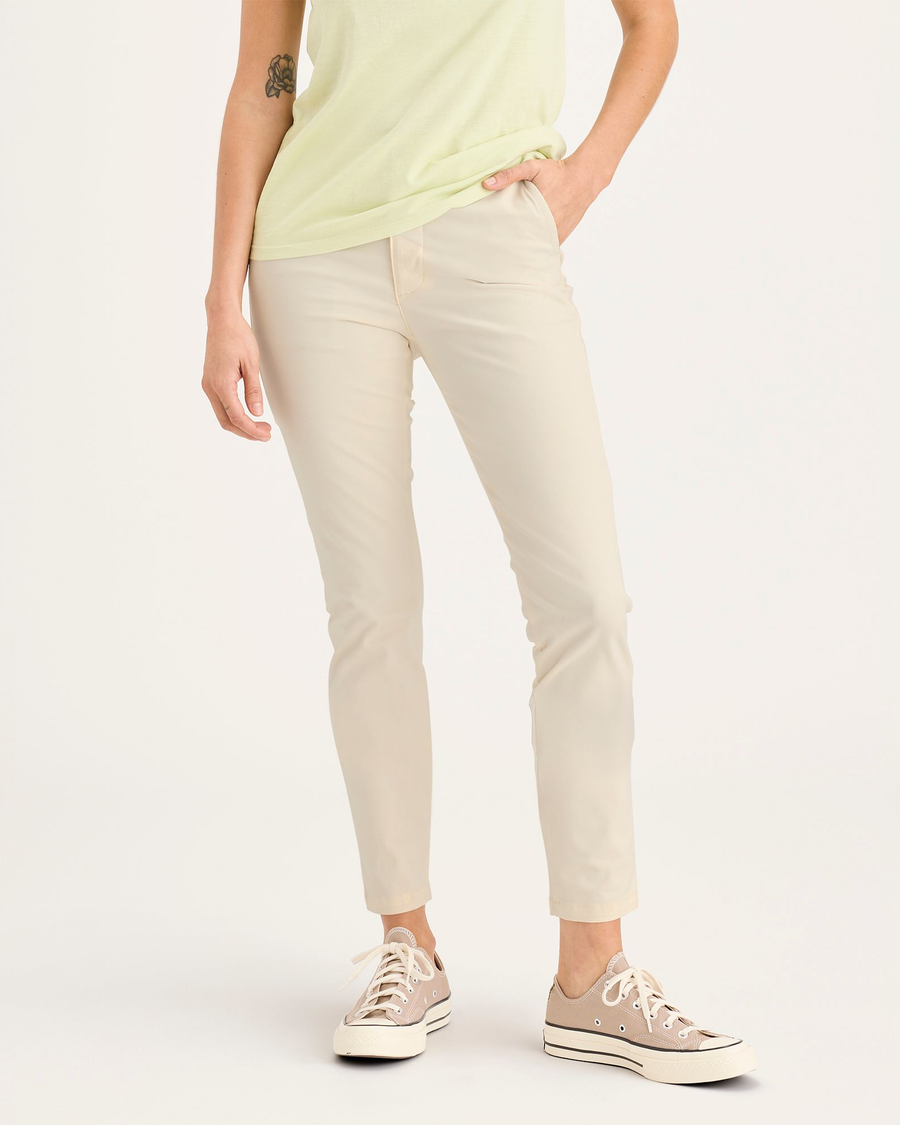 Front view of model wearing Buttercream Weekend Chinos, Skinny Fit.