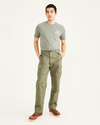 Front view of model wearing Camo Cargo Pants, Relaxed Fit.
