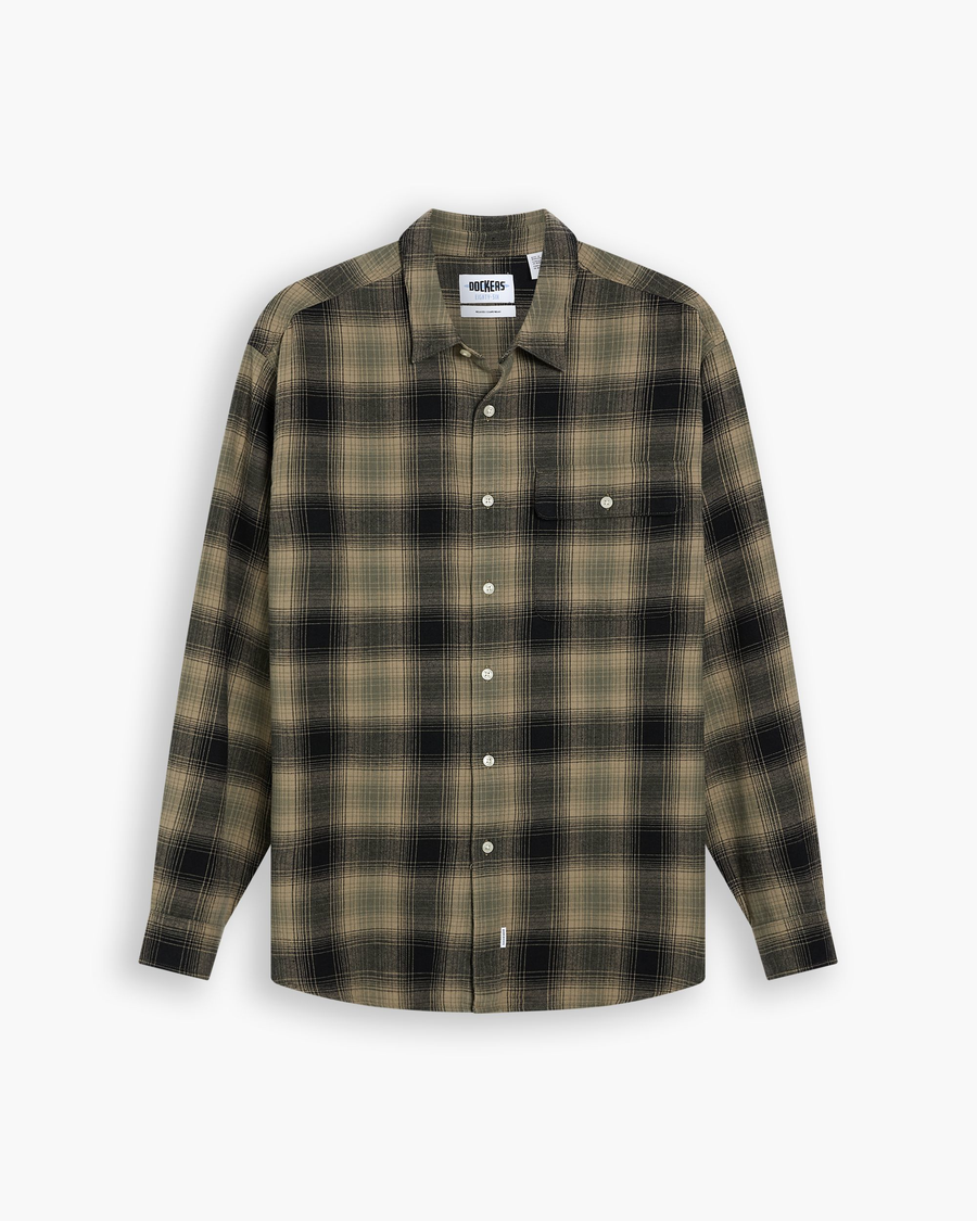 View of model wearing Camo Eighty-Six 1-Pocket Shirt, Relaxed Fit.