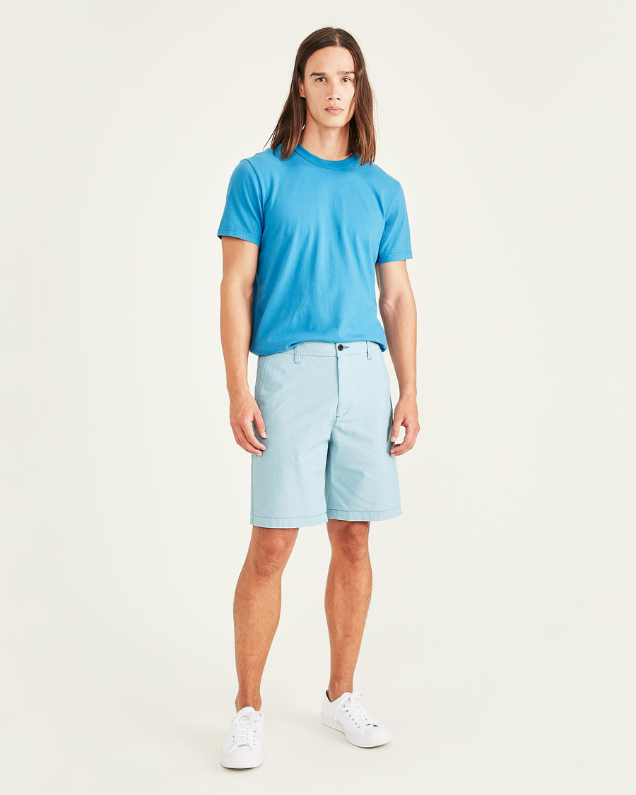 Front view of model wearing Cendre Blue Ultimate 9.5" Shorts (Big and Tall).