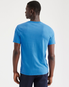 Back view of model wearing Ceramic Blue Worldwide Graphic Tee, Slim Fit.