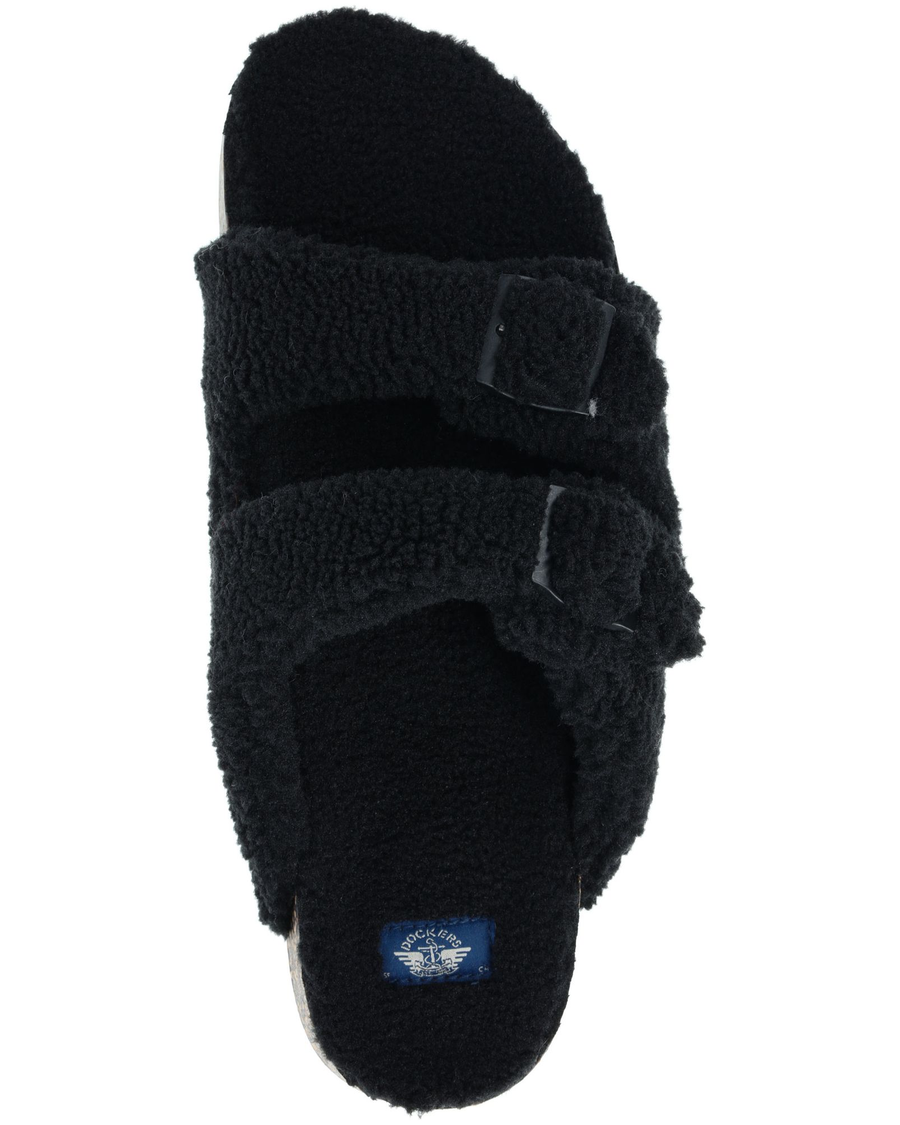 View of  Charcoal 2 Buckle Sherpa Slippers.
