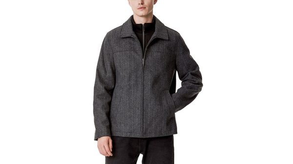 ARKET Chequered Wool-Blend Jacket in Dark Brown | Endource