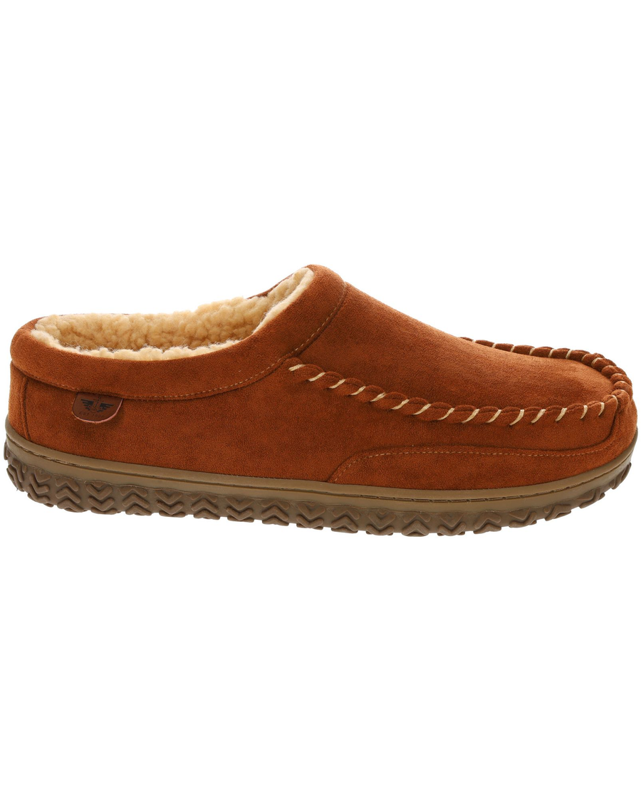 View of  Chestnut Microsuede Clog Slippers.