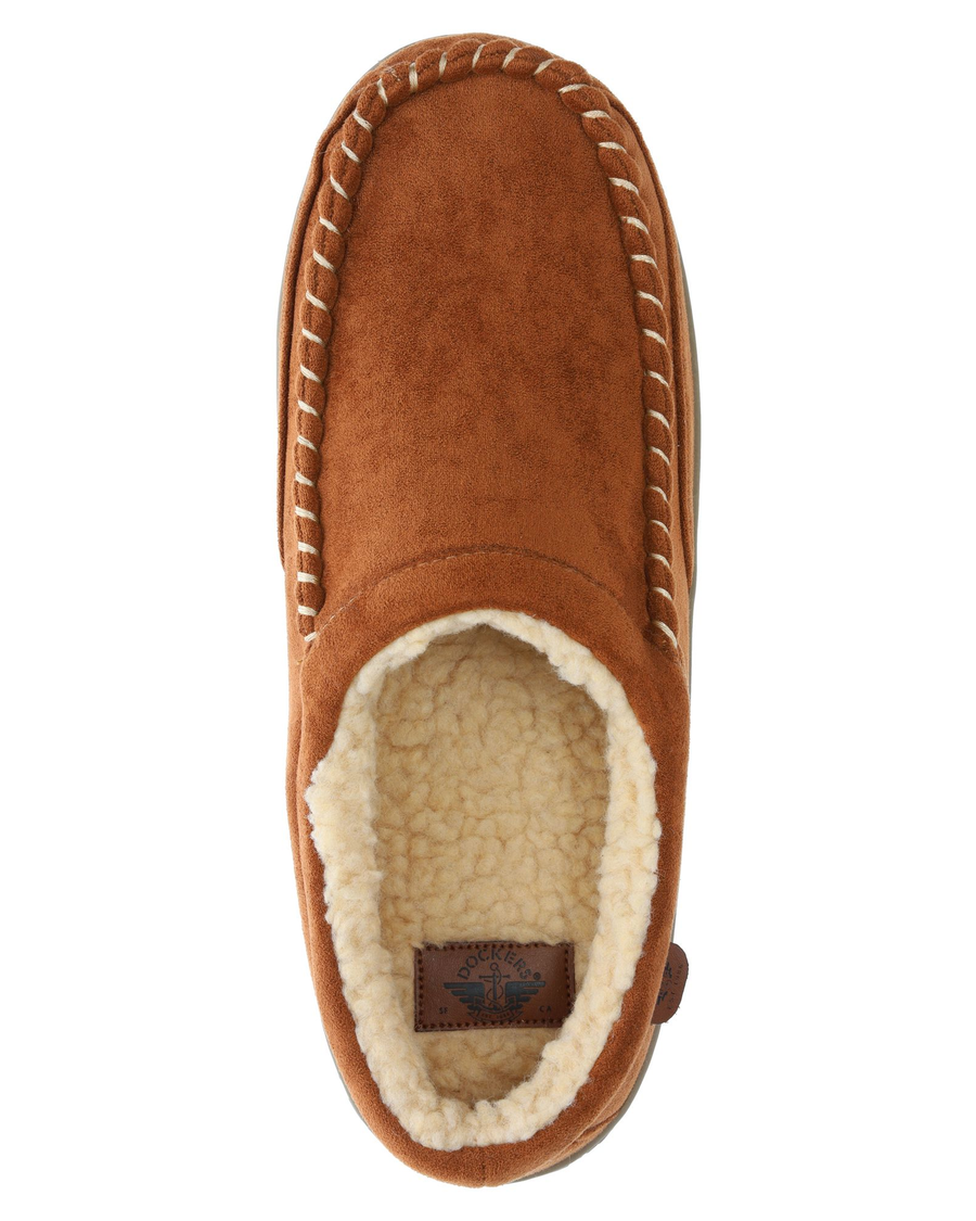 View of  Chestnut Microsuede Clog Slippers.