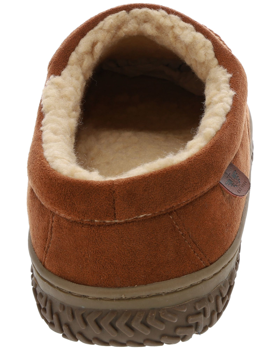 Back view of  Chestnut Microsuede Clog Slippers.