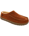 Front view of  Chestnut Microsuede Clog Slippers.