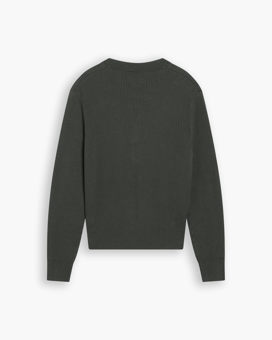 View of model wearing Chimera Cardigan, Regular Fit.