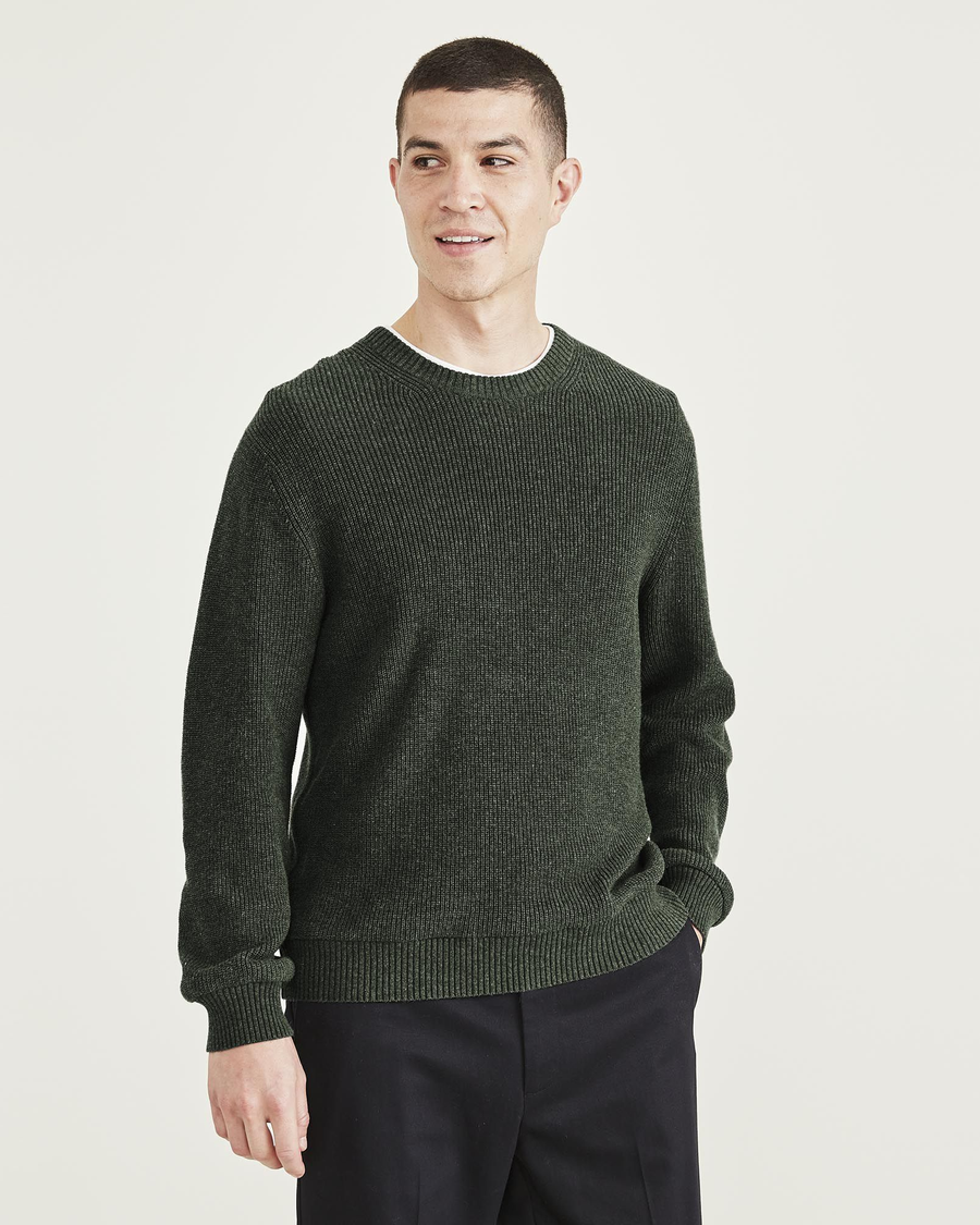 Front view of model wearing Chimera Crewneck Sweater,  Regular Fit.
