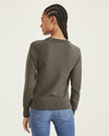 Back view of model wearing Chimera Crewneck Sweater, Classic Fit.