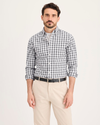 Front view of model wearing Chimera Oxford Shirt, Slim Fit.