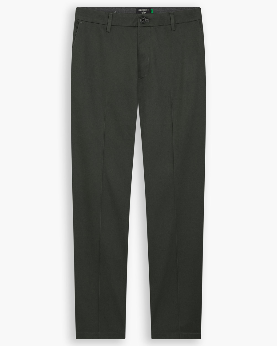 View of model wearing Chimera Signature Iron Free Khakis, Classic Fit with Stain Defender®.