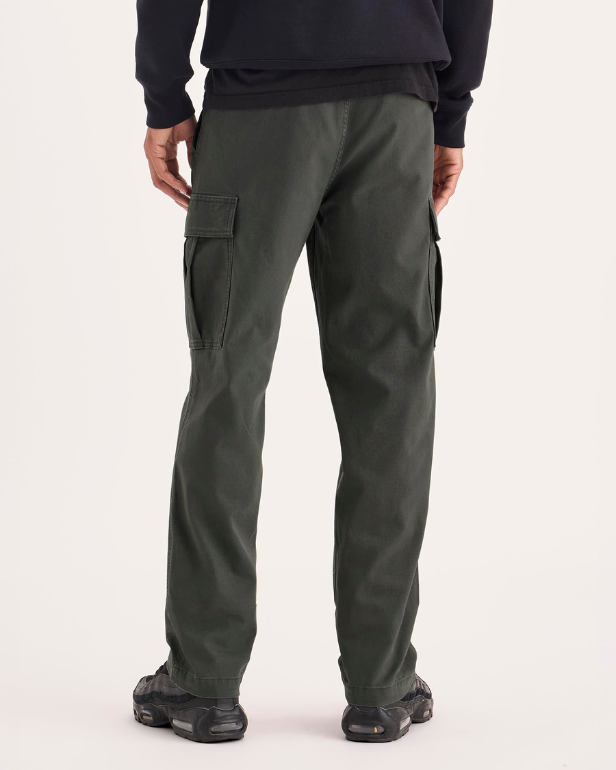 Back view of model wearing Chimera Utility Cargo Pant, Straight Fit.