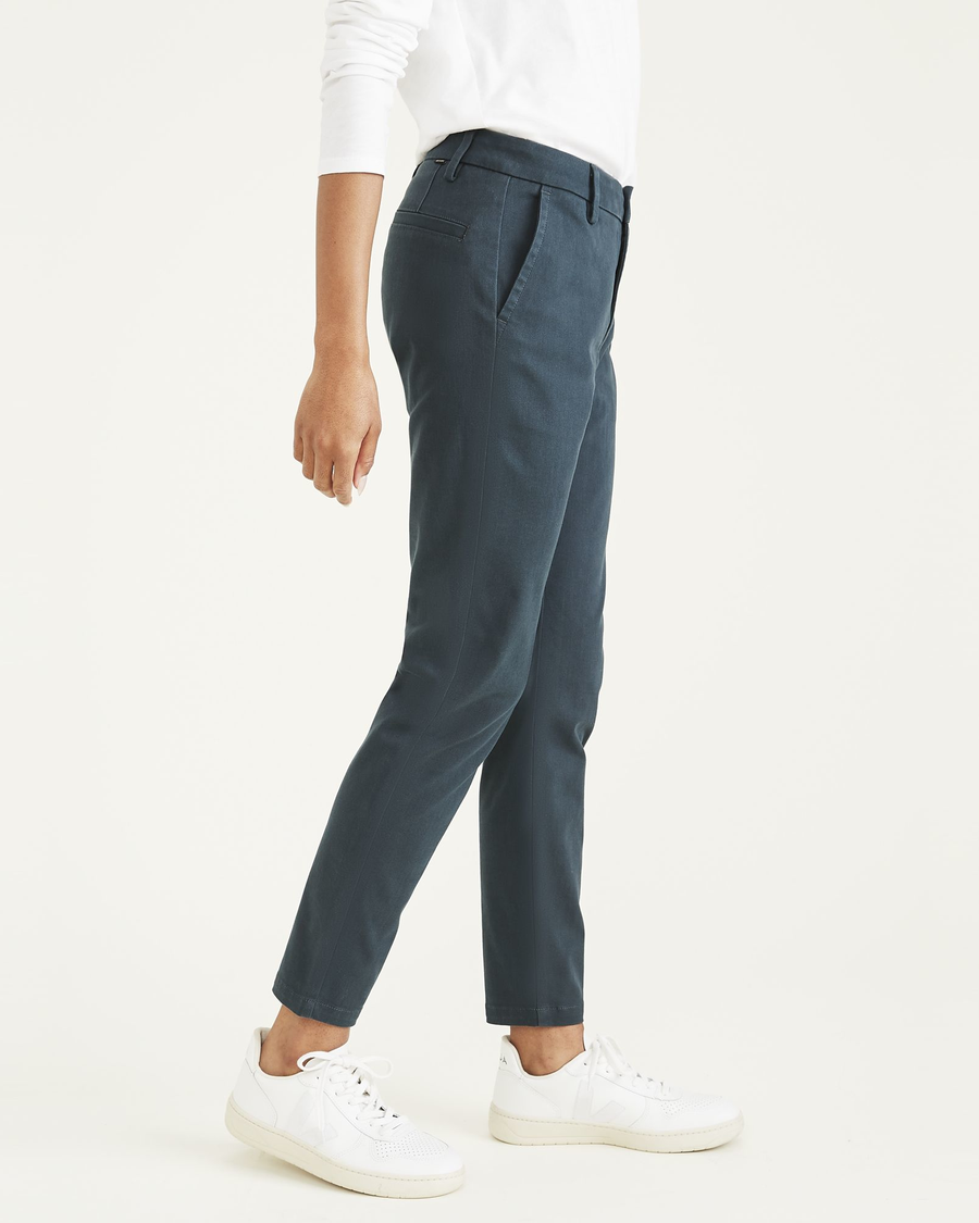 Side view of model wearing Cilantro Weekend Chinos, Straight Fit.
