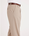 Side view of model wearing Cloud Easy Khakis, Pleated, Classic Fit (Big and Tall).