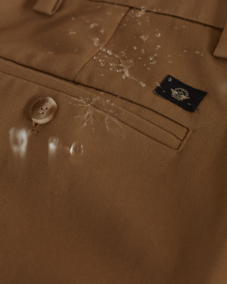 View of model wearing Cloud Signature Iron Free Khakis, Classic Fit with Stain Defender® (Big and Tall).