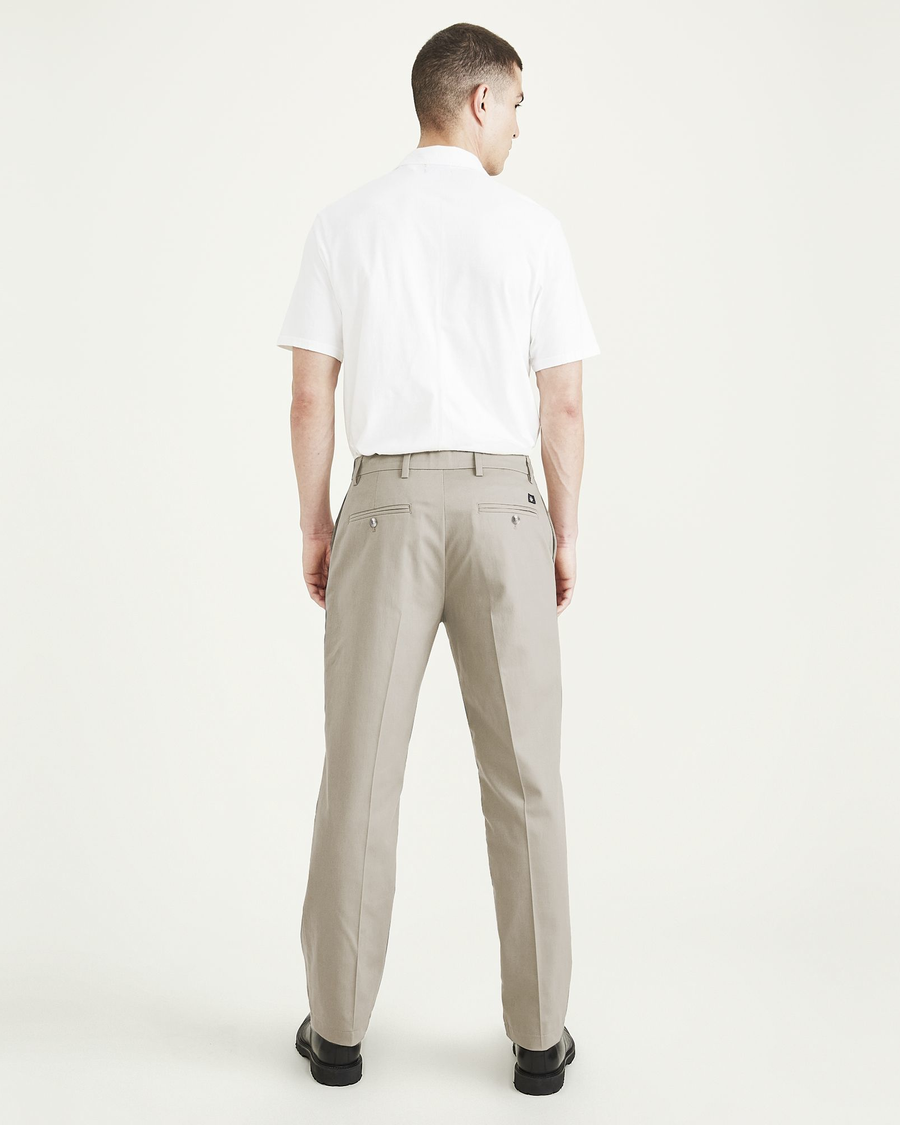 Back view of model wearing Cloud Signature Iron Free Khakis, Classic Fit with Stain Defender® (Big and Tall).