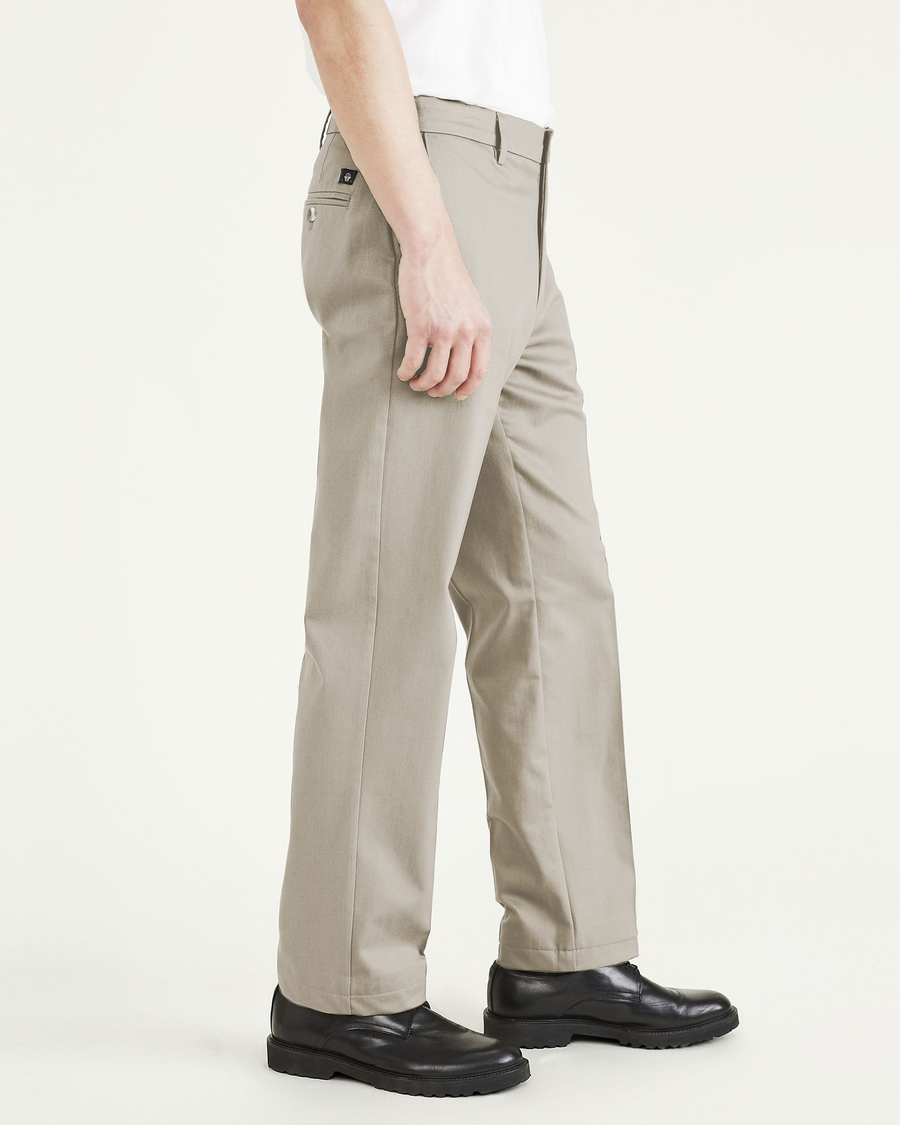 Side view of model wearing Cloud Signature Iron Free Khakis, Classic Fit with Stain Defender® (Big and Tall).