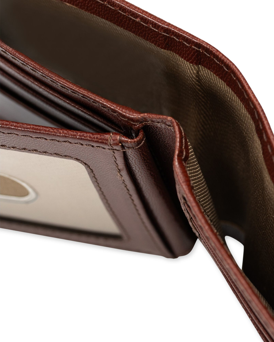 View of  Cognac Andreas Extra-Capacity Slimfold Wallet.